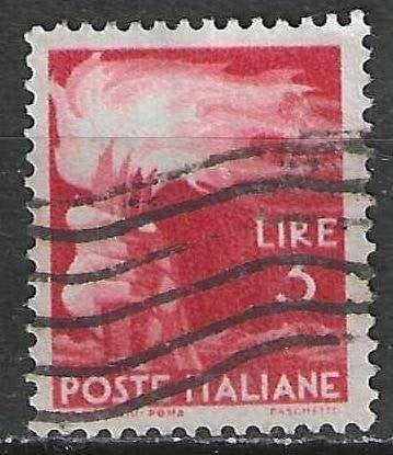 Italie 1945/1948 - Yvert 491 - Fakkel - 3 l. (ST), Postzegels en Munten, Postzegels | Europa | Italië, Gestempeld, Verzenden