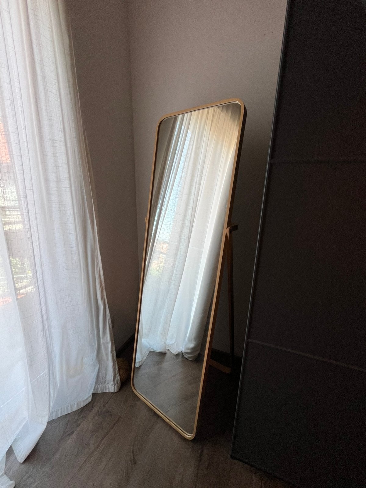 Staande passpiegel met houten frame, Enlèvement, Comme neuf