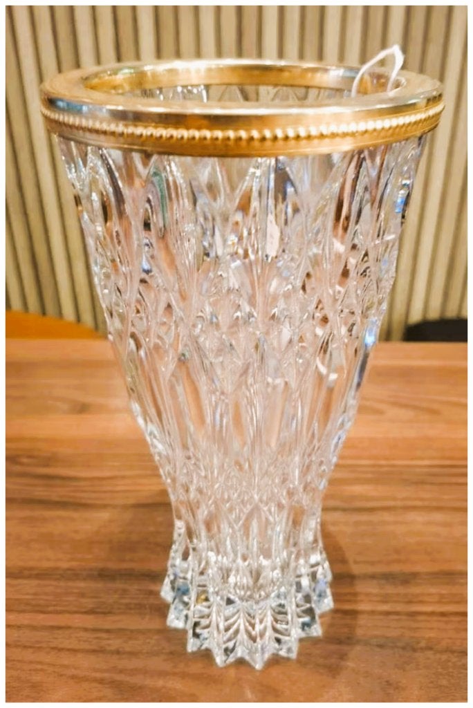 Vase en cristal, Enlèvement ou Envoi, Comme neuf, Cristal, Autres types