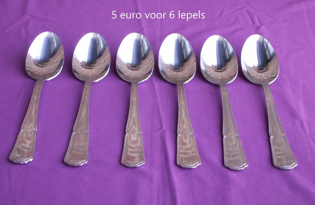 Lepels, soeplepels in roestvrij staal., Nieuw, Ophalen of Verzenden, Los bestek, Inox of Chroom
