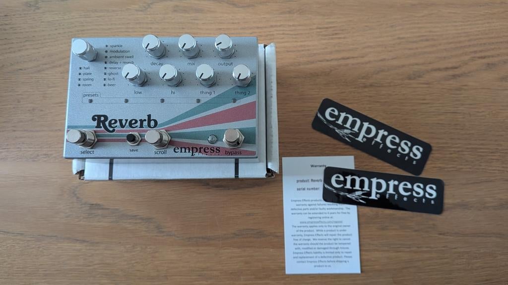 Pédale de réverbération Empress Effects, Musique & Instruments, Effets, Reverb, Enlèvement ou Envoi