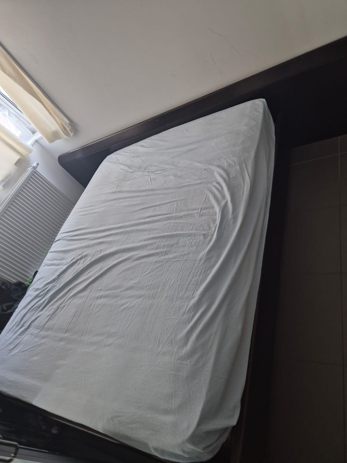 Tweepersoonsbed, Huis en Inrichting, Slaapkamer | Bedden, Ophalen, Gebruikt, Bruin, Tweepersoons