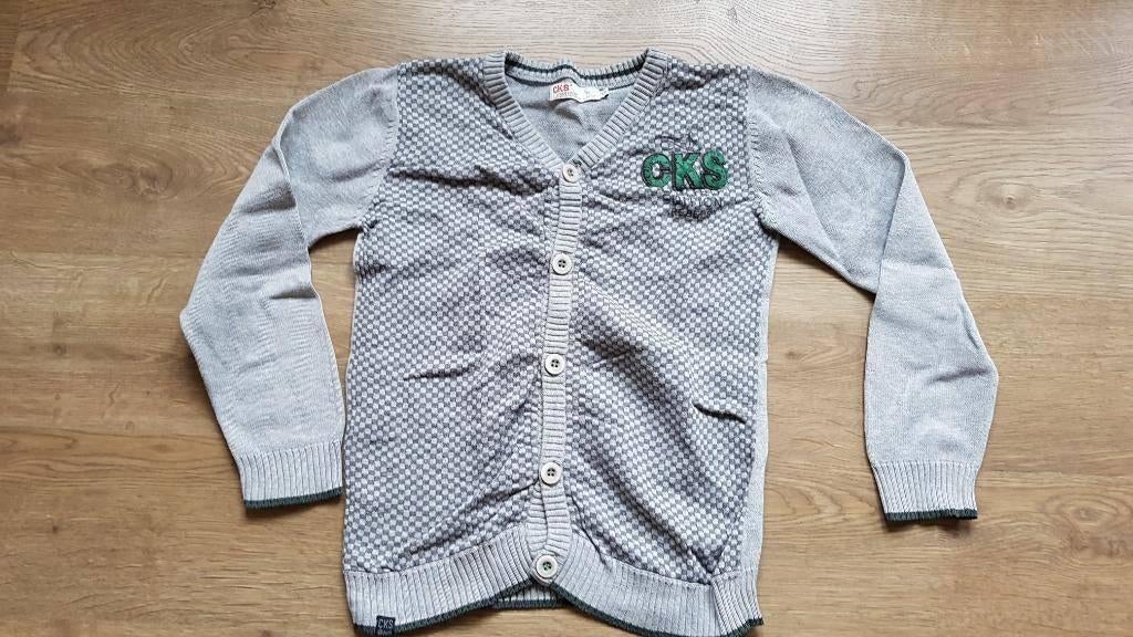 grijze trui / vest /gilet CKS maat 140, Garçon, Enlèvement ou Envoi, Pull ou Veste, Cks
