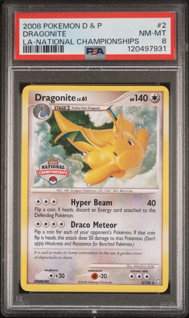 POKEMON DRAGONITE LV61 D&P LA Championships Promo PSA 8, Enlèvement ou Envoi, Neuf, Cartes en vrac