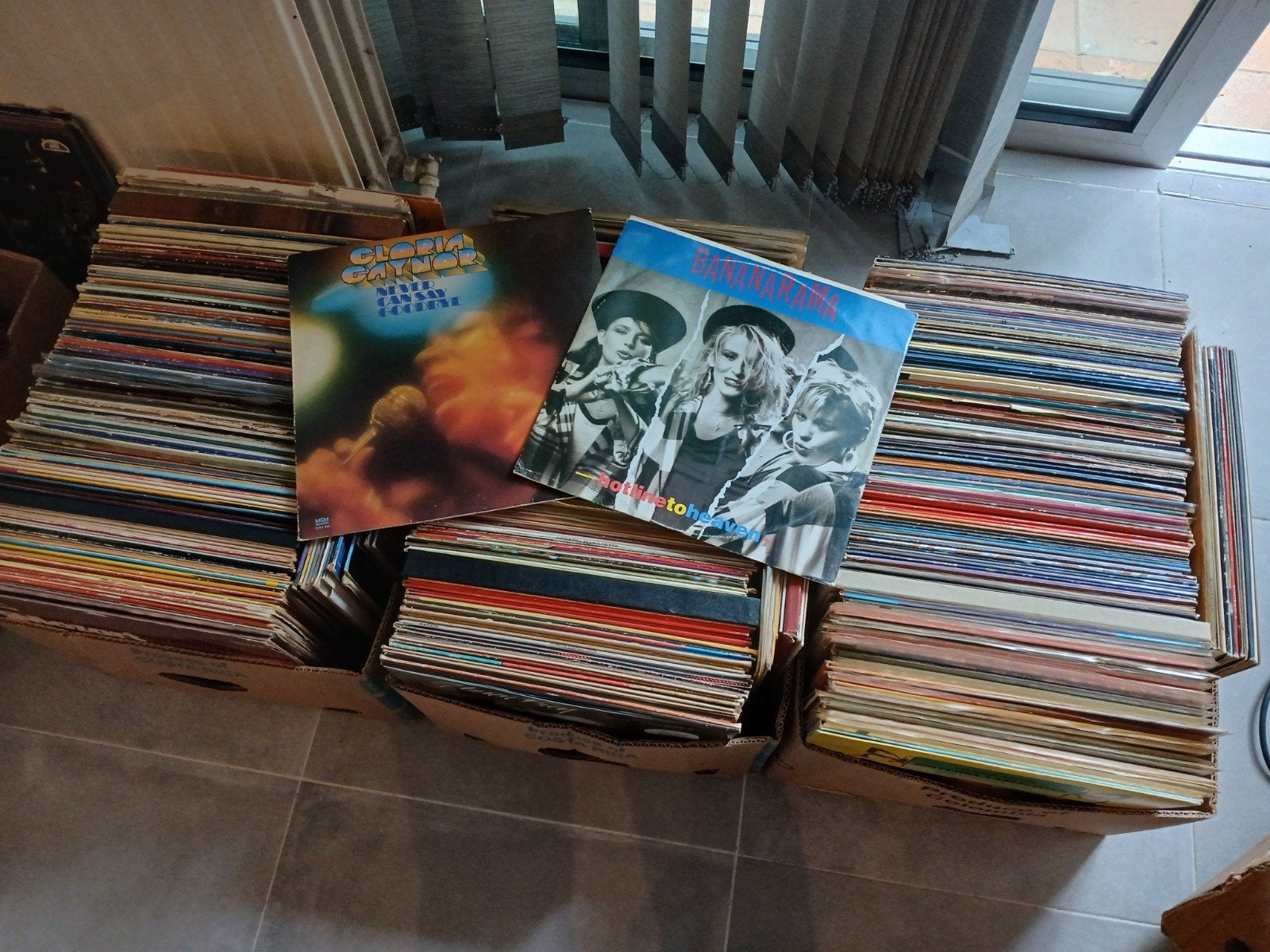Lot de +/- 450 disques vinyles, Enlèvement, LP