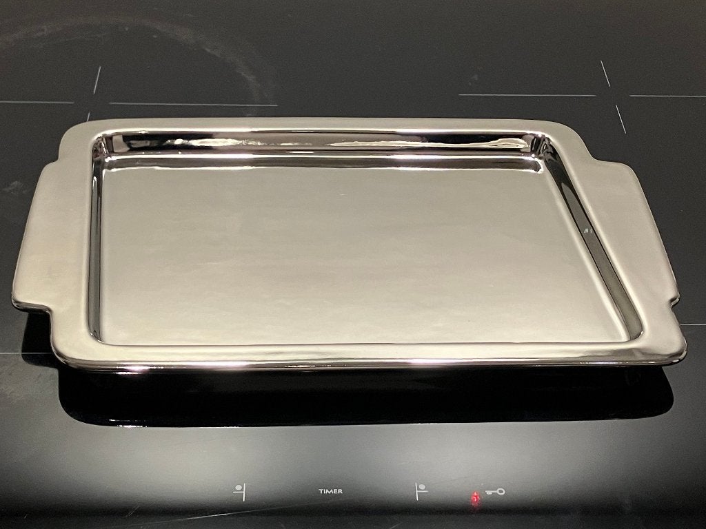 Antiek Massief INOX schaal Onverwoestbaar !, Ophalen of Verzenden, Zo goed als nieuw, Rechthoekig, Schaal