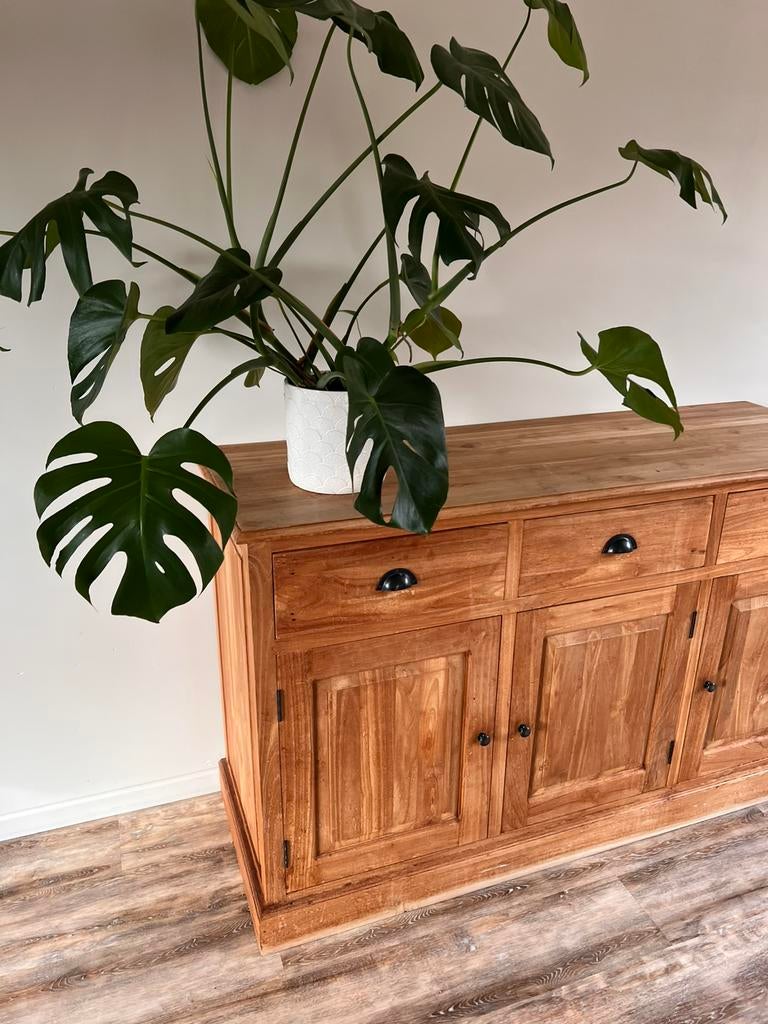 Grote dressoir - teakhout, Huis en Inrichting, Kasten | Dressoirs, Ophalen, Zo goed als nieuw, Teakhout