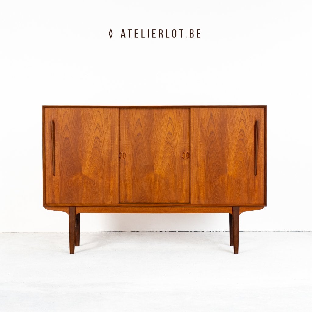Deens highboard teak, Teck, 25 à 50 cm, 150 à 200 cm, Comme neuf