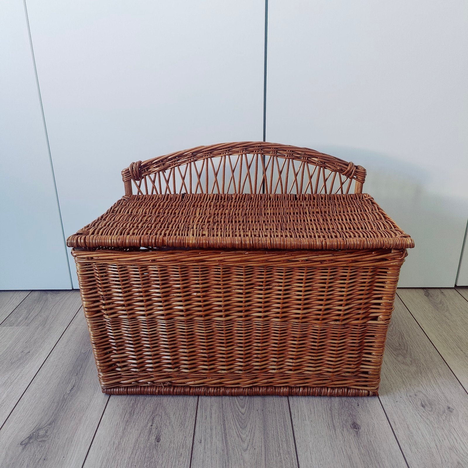 Vintage rieten kist, Ophalen, Riet