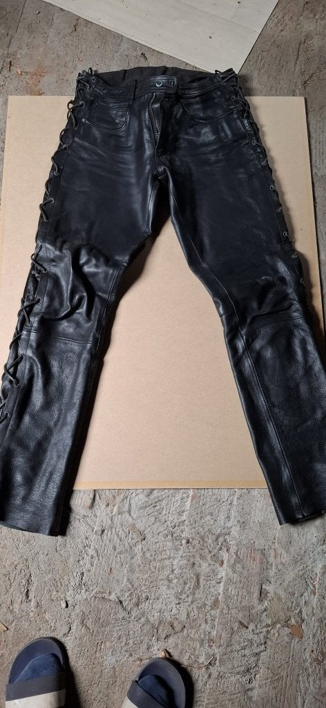 Motorbroek leer, maat 52, Motoren, Ophalen, Tweedehands, Heren, Broek | leer