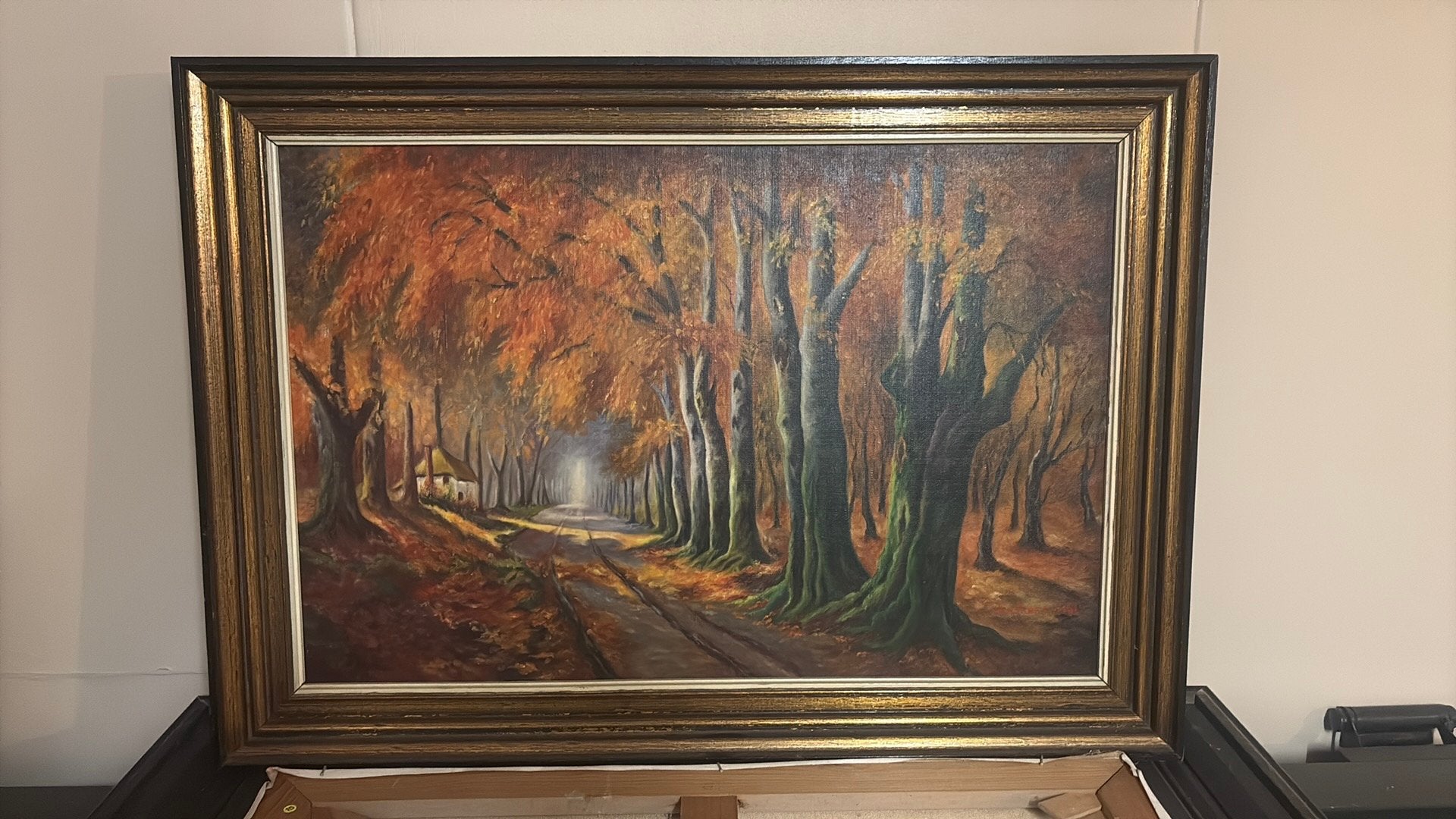 Schilderij bosweg “Vital van Praet”, Antiek en Kunst, Ophalen