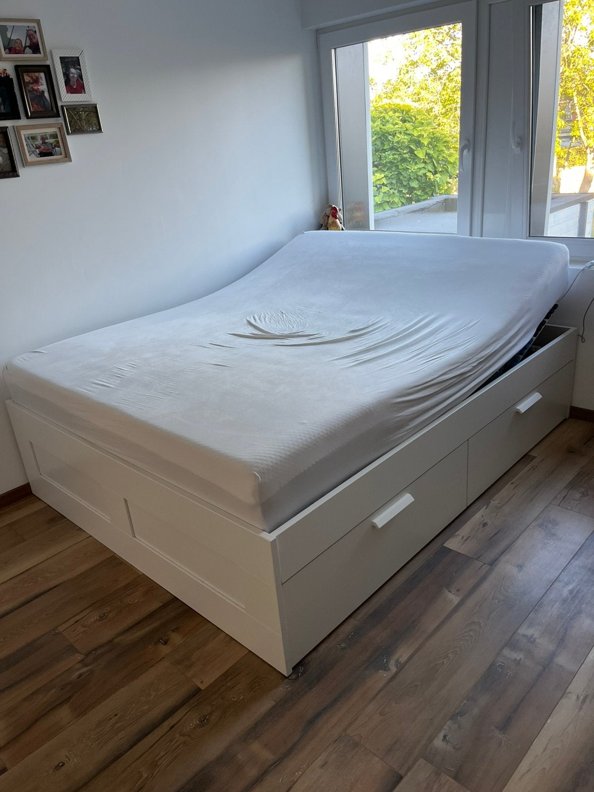 Tweepersoonsbed 160x200, Huis en Inrichting, Ophalen, Gebruikt, Wit, Tweepersoons