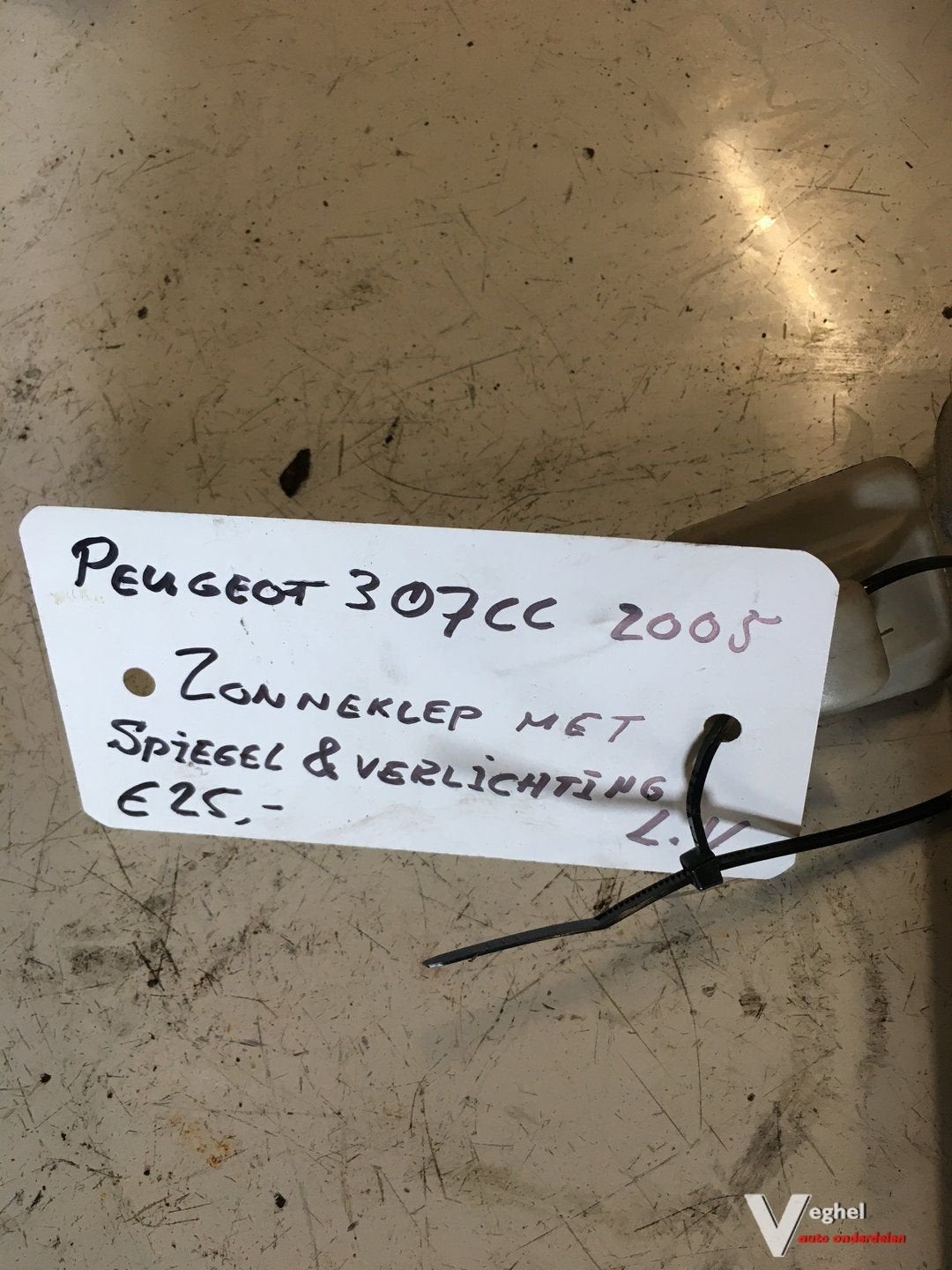 Peugeot 307 cc cabrio Zonneklep links met verlichting, -, Utilisé, -, -