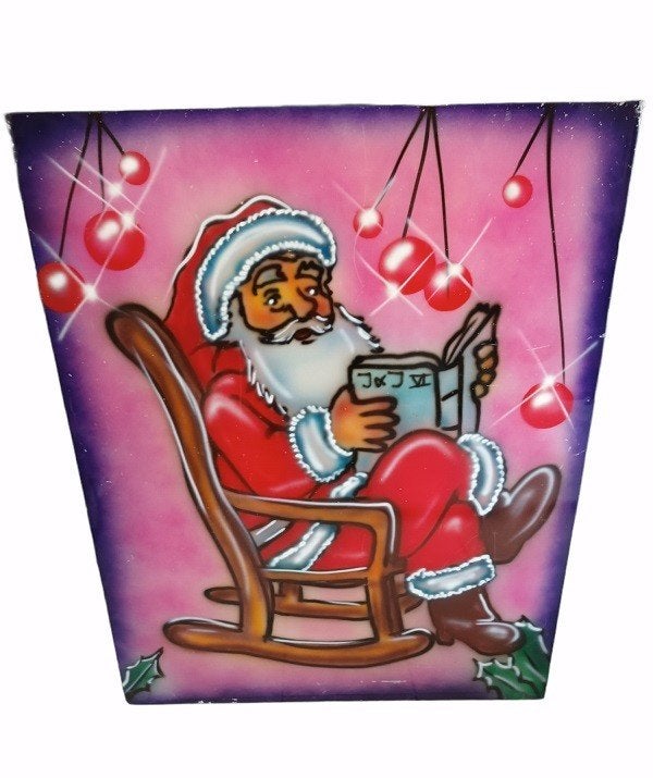 kerstman airbrush metalen decoratiepaneel., Ophalen, B, Gebruikt, B