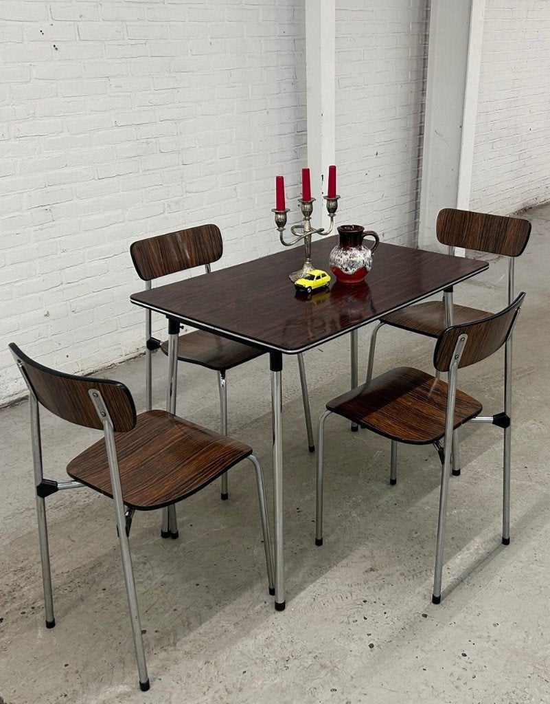 Vintage formica tafel met stoelen, Enlèvement