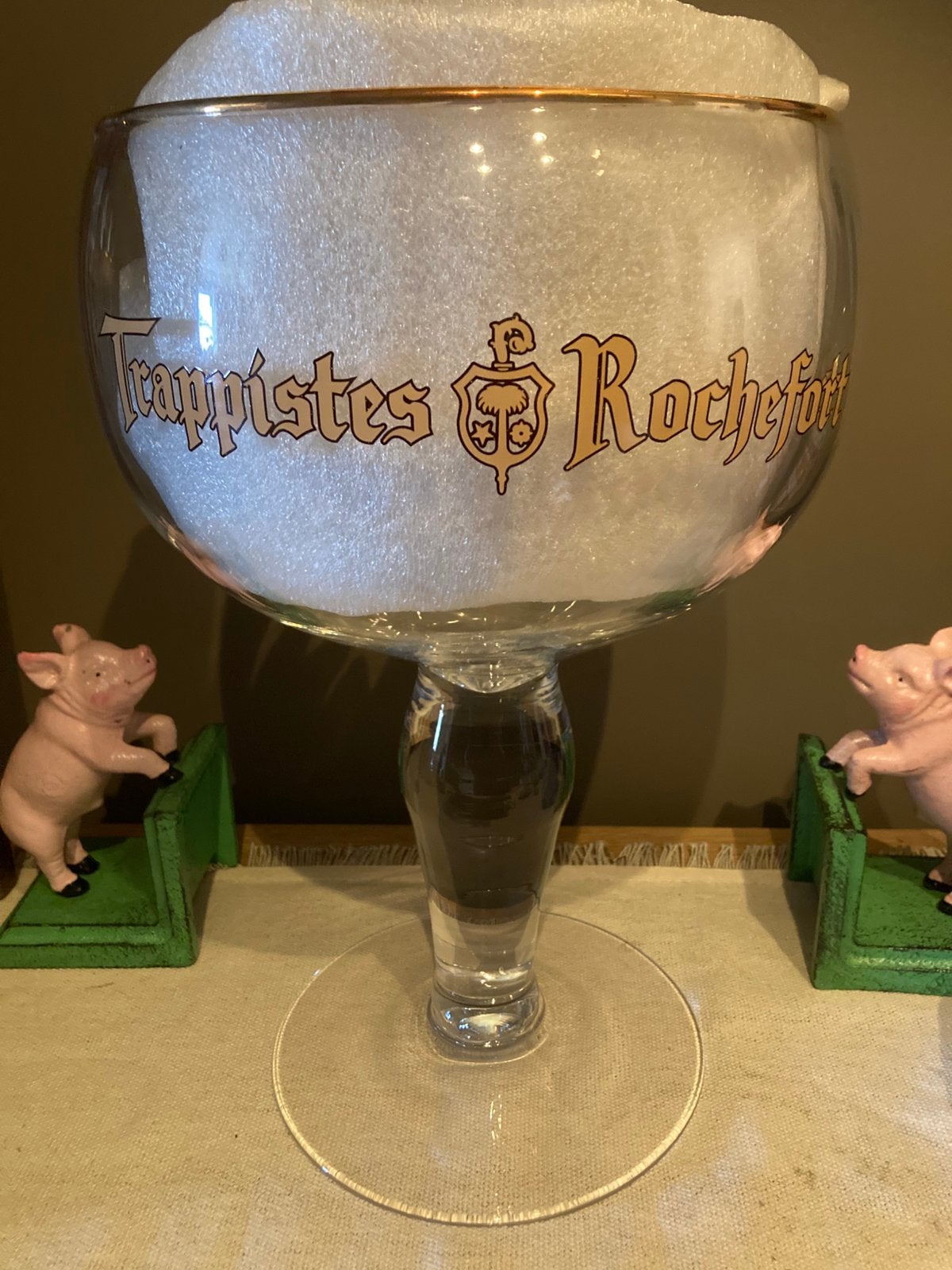Glas Rochefort 3 liter, Verzamelen, Biermerken, Ophalen, Zo goed als nieuw
