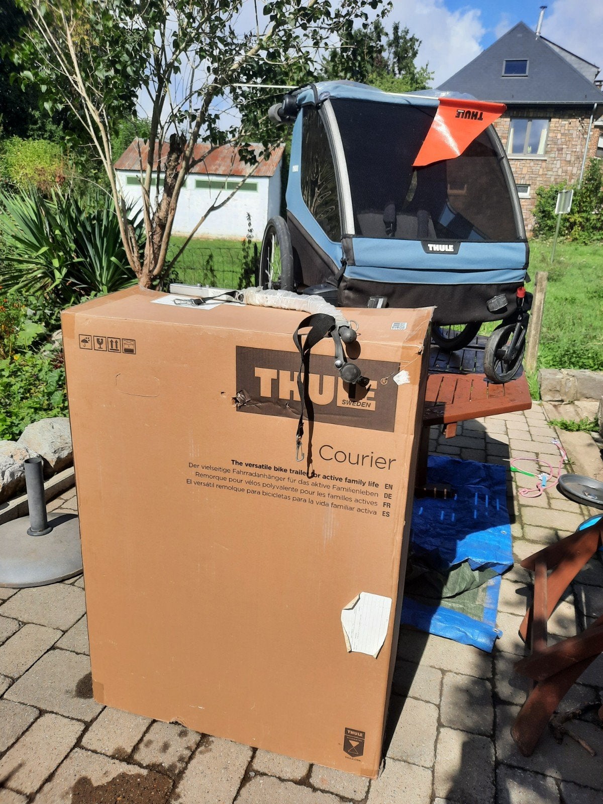 Remorque Thule 2 places, Vélos & Vélomoteurs, Enlèvement, Utilisé, Overige merken