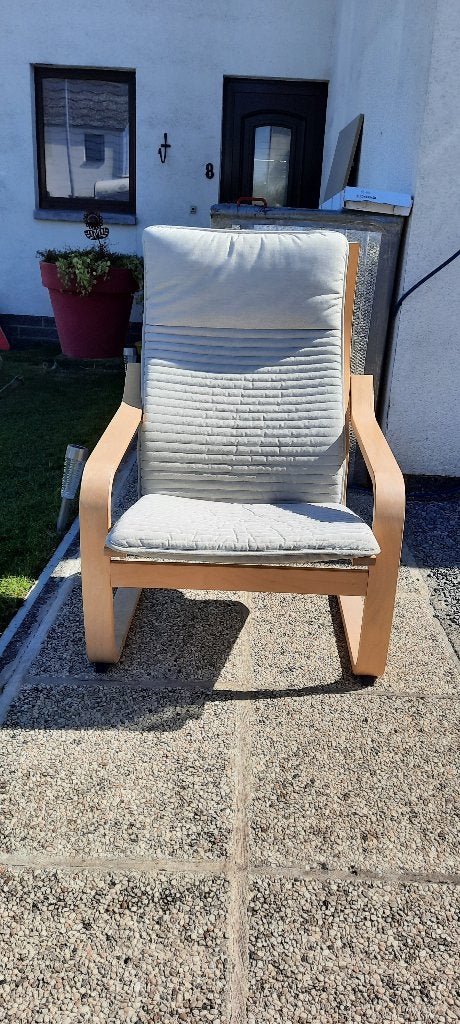 Fauteuils + Coussins IKEA, 75 à 100 cm, Bois, Enlèvement, Utilisé