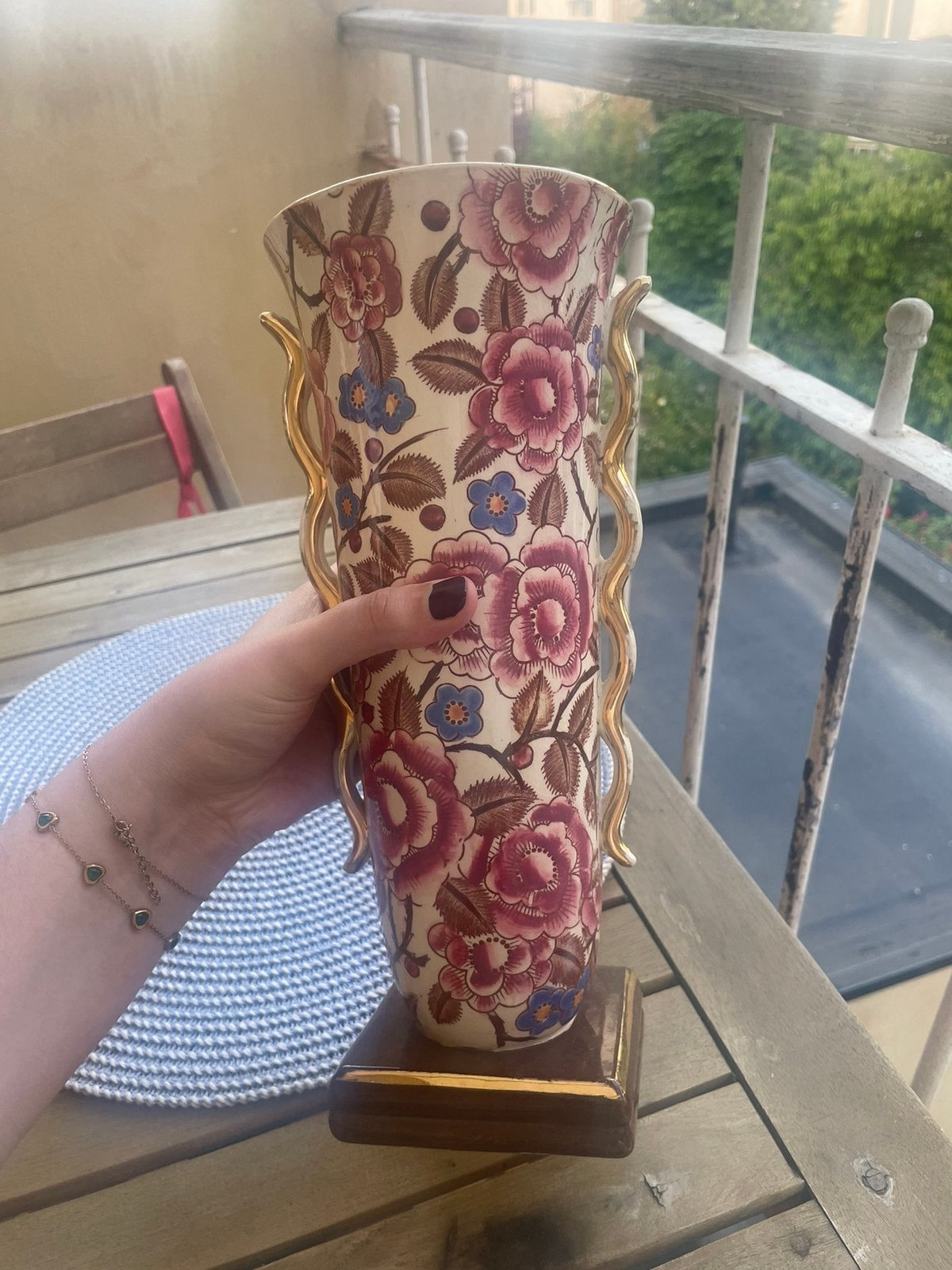 Vase art déco de Shanghai sur pied, Antiquités & Art, Antiquités | Vases, Enlèvement ou Envoi