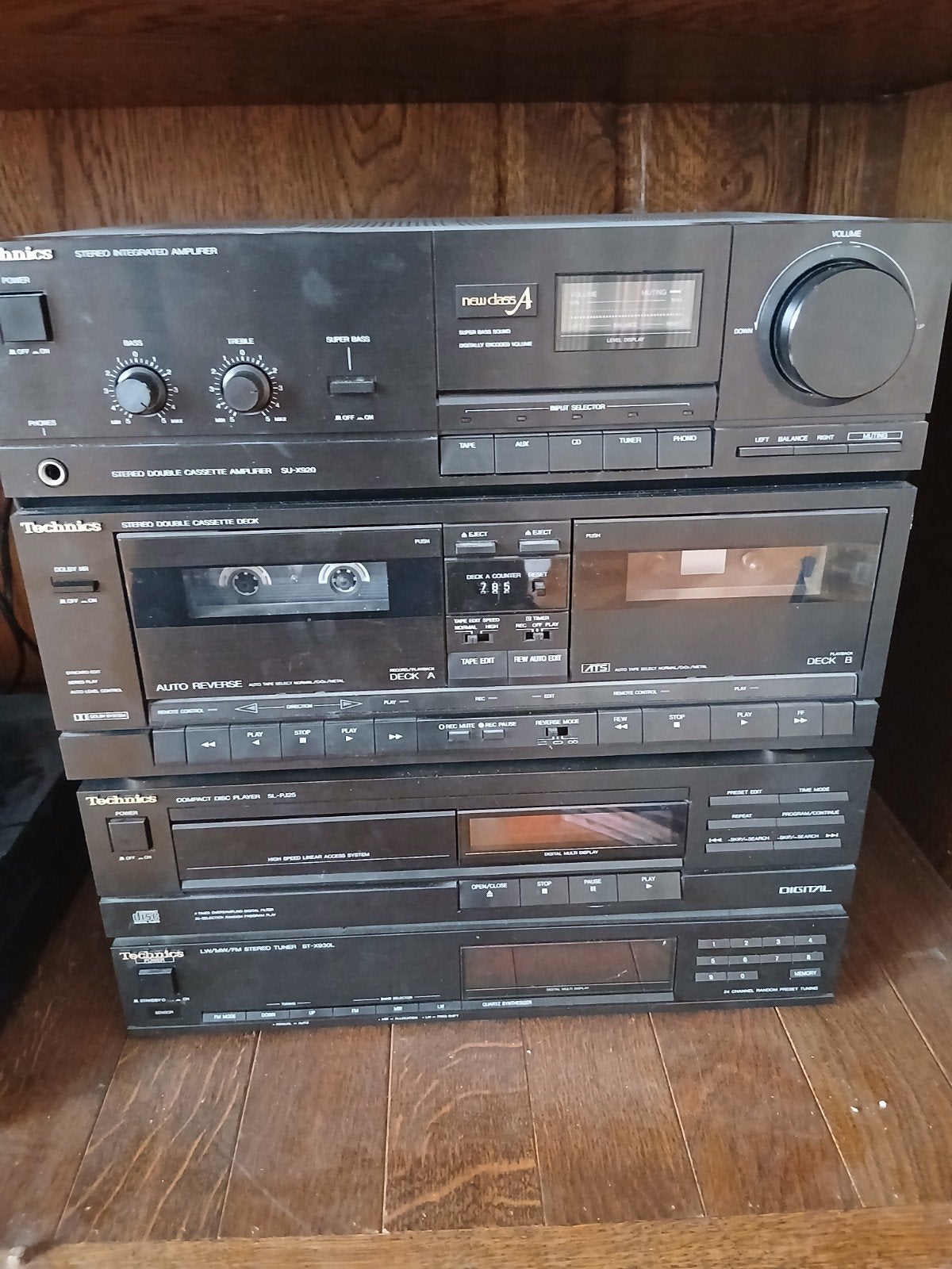 Prachtige Technics SU-X820 Hifi-Set – Vintage Stereotoren (4, TV, Hi-fi & Vidéo, Chaîne Hi-fi, Enlèvement, Deck cassettes ou Lecteur-enregistreur de cassettes