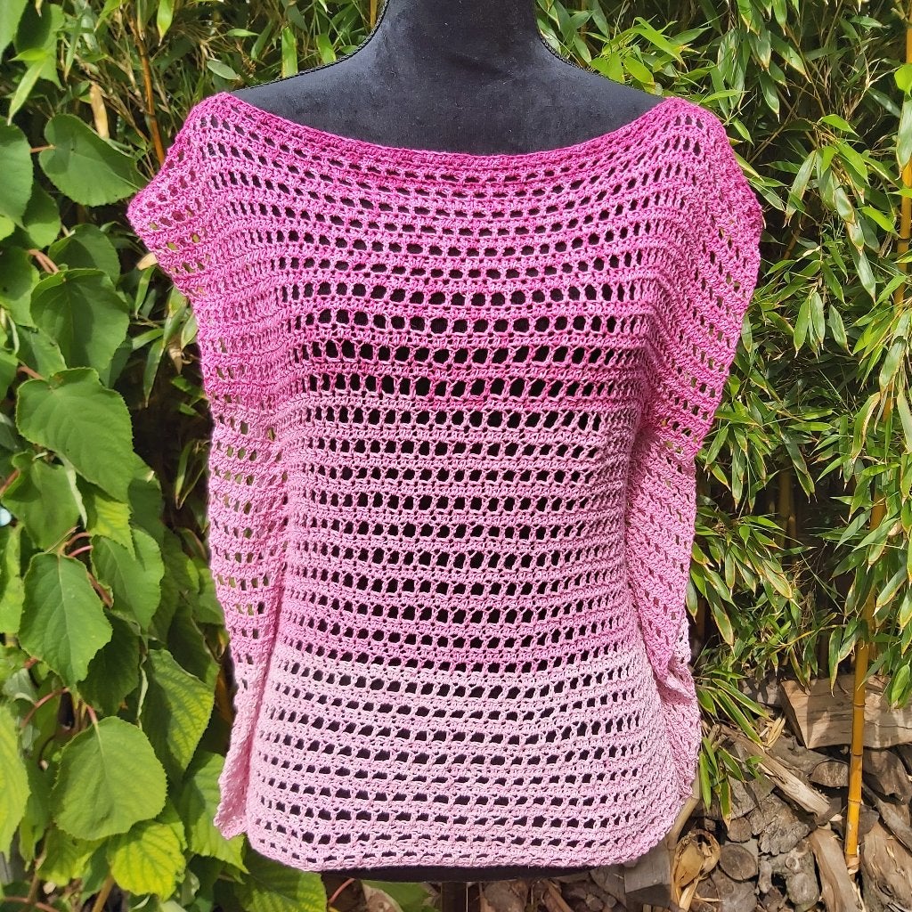 Bloesje, gehaakt, katoen, bloes, topje, handgemaakt, Neuf, Atelier Margitt, Taille 38/40 (M), Enlèvement ou Envoi