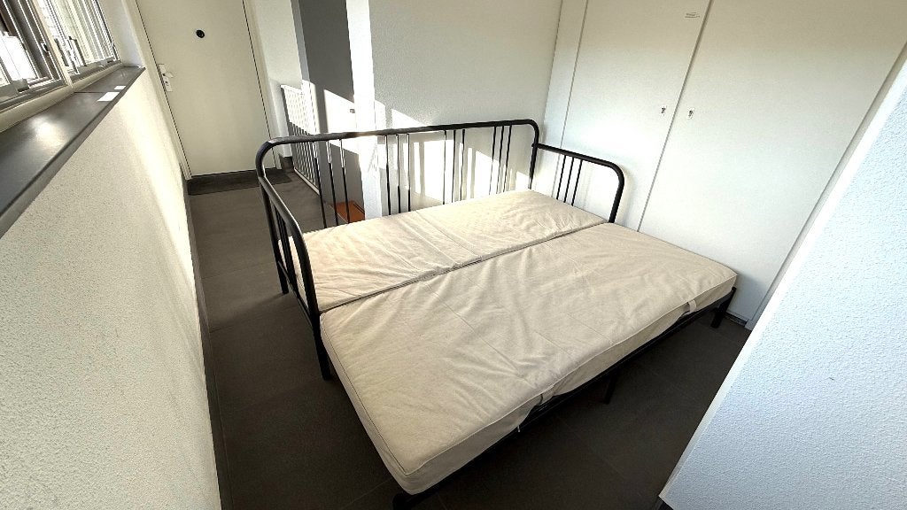 Ikea FYRESDAL Bedbank met 2 zgan Vannareid matrassen, Maison & Meubles, Enlèvement, Deux personnes, 160 cm, 200 cm