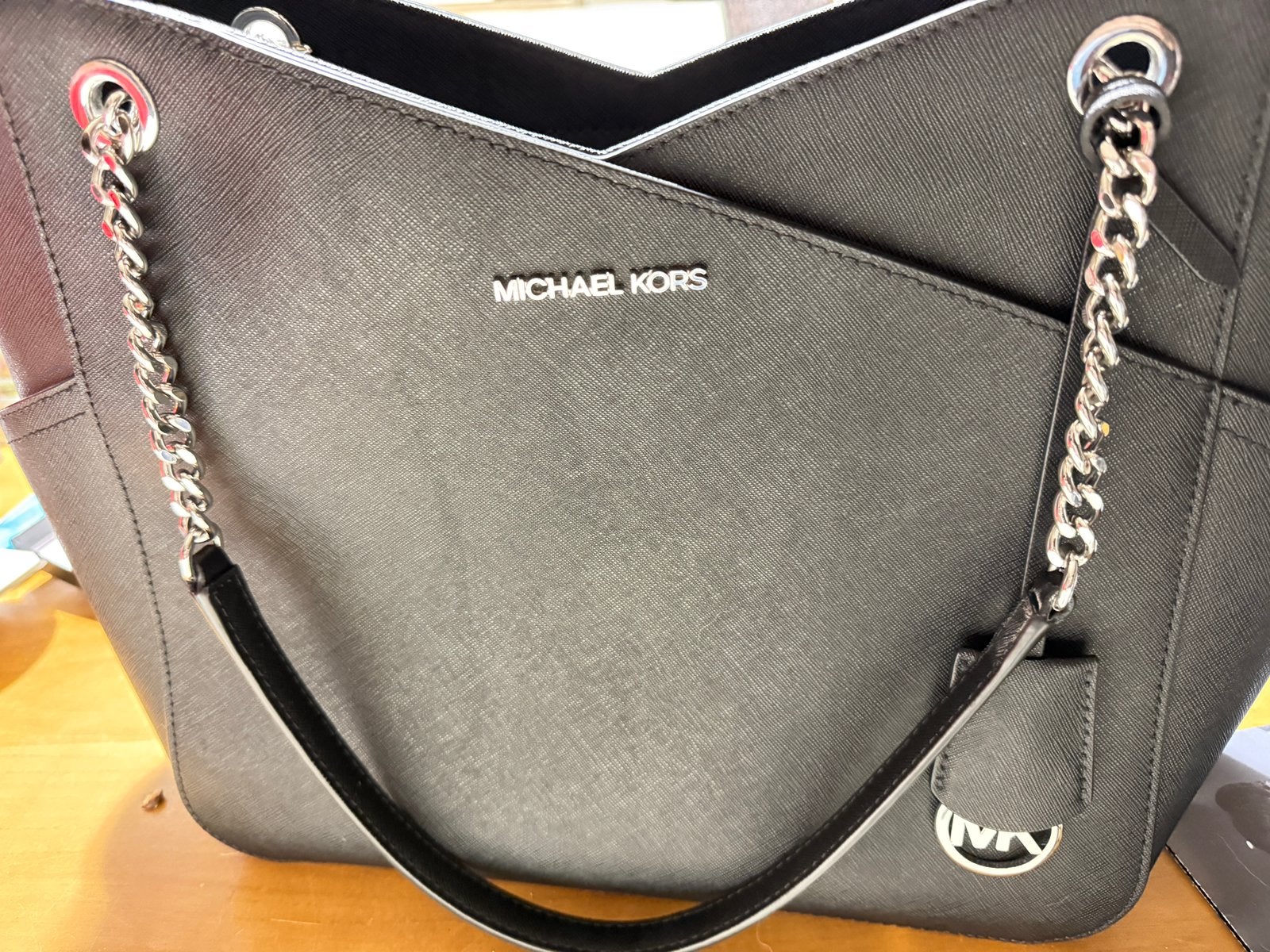 Michael Kors Jet Set Chain Schoulder Bag, Ophalen, Zo goed als nieuw, Zwart