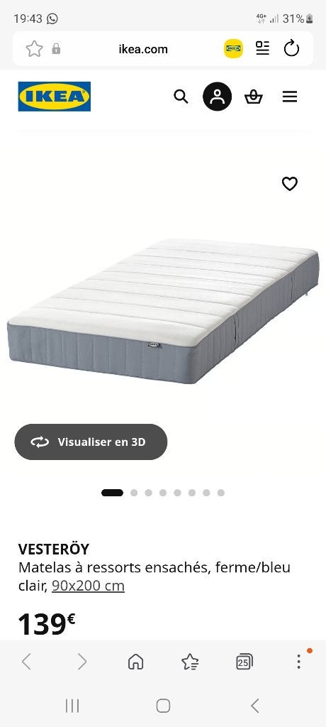 Matelas, 90 cm, Matelas, Enlèvement, 200 cm