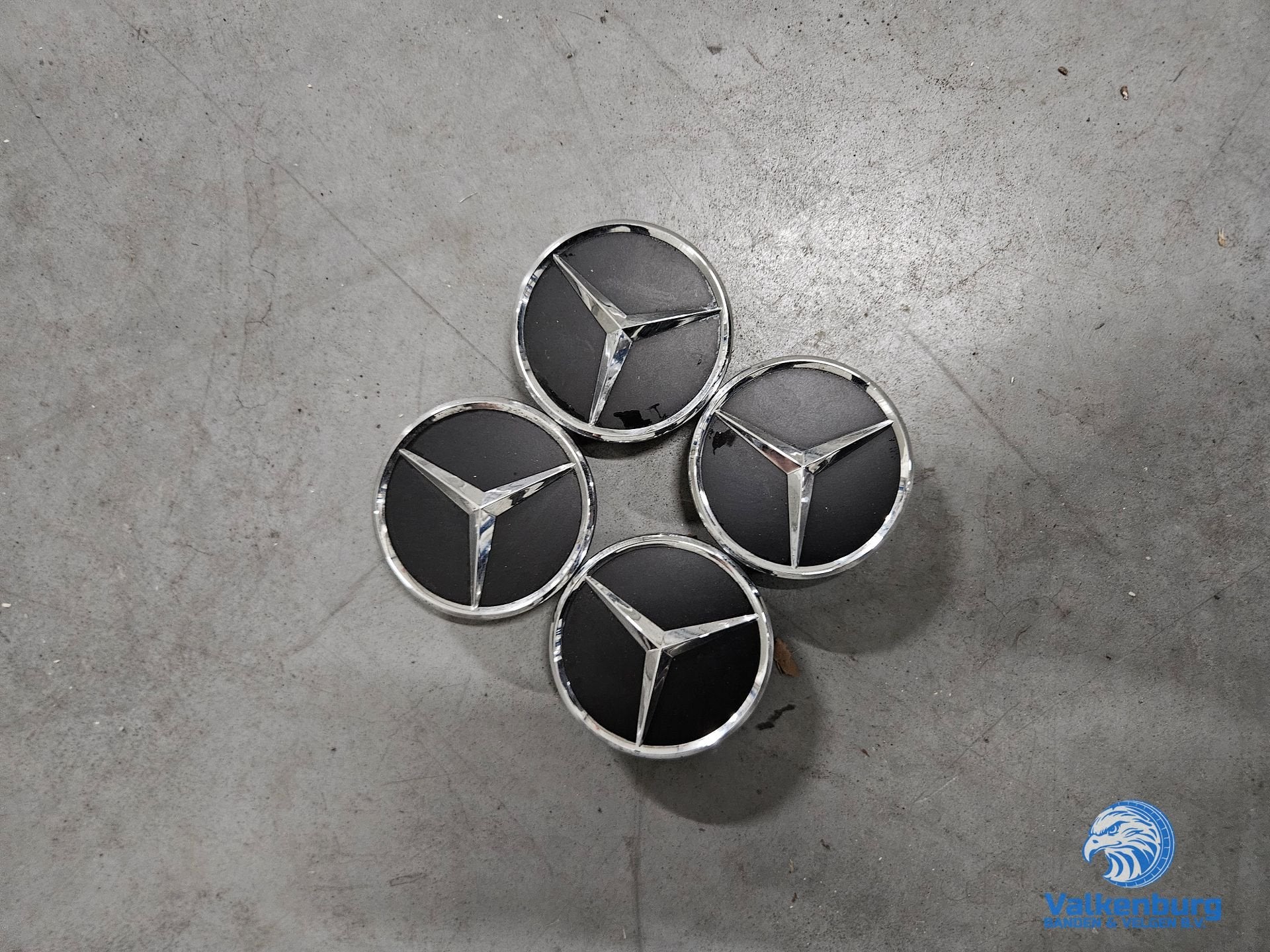 ORIGINELE Mercedes Benz naafkap naafdop set matzwart chroom, Auto diversen, Gebruikt, -, Verzenden, -