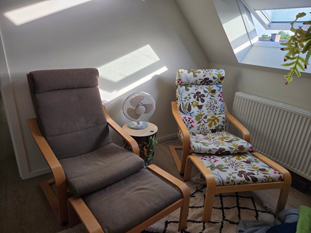 Poang zetels Ikea, Huis en Inrichting, Fauteuils, Zo goed als nieuw, Hout, Stof, 75 tot 100 cm, 100 tot 125 cm, Ophalen