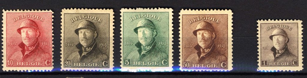 BELGIQUE 1920 KING ALBERT AVEC CASQUE RESTLOT MH, Non oblitéré, Autocollant, Maison royale, Envoi