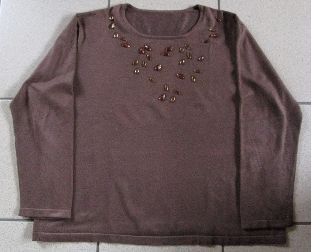 Blouse pull-over légère pour femme - taille XL, Taille 46/48 (XL) ou plus grande, Enlèvement ou Envoi, Brun, Porté
