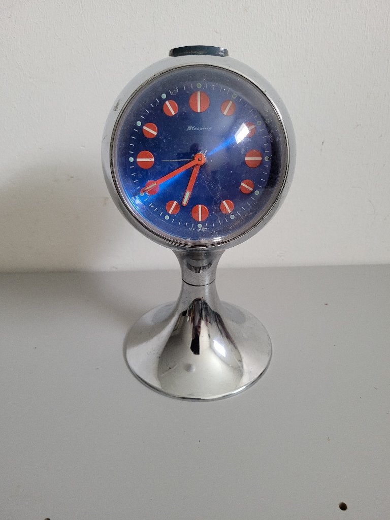 Blessing West-Duitsland Vintage designklok, Zilver, Ophalen of Verzenden, 15 cm, Kunststof