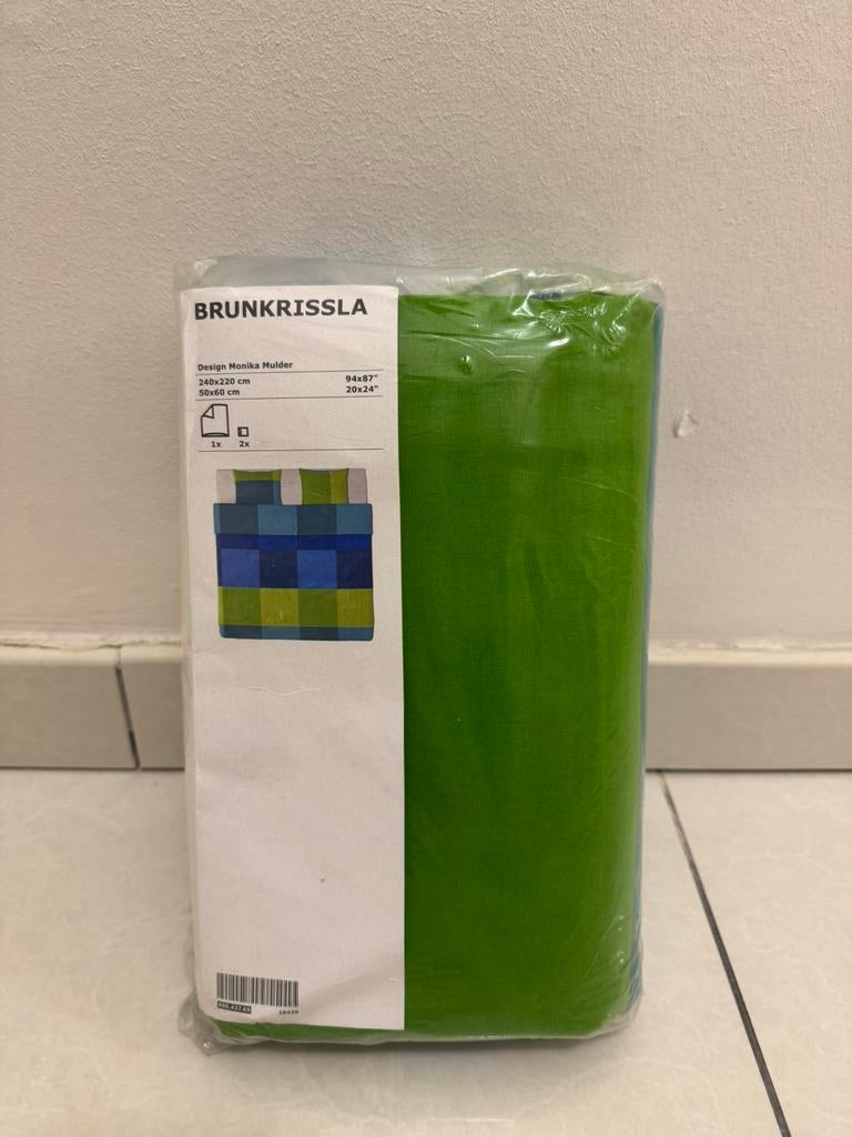 Housse de couette en coton Ikea New 240 x 220 cm, Neuf, Enlèvement ou Envoi, Housse de couette, Vert