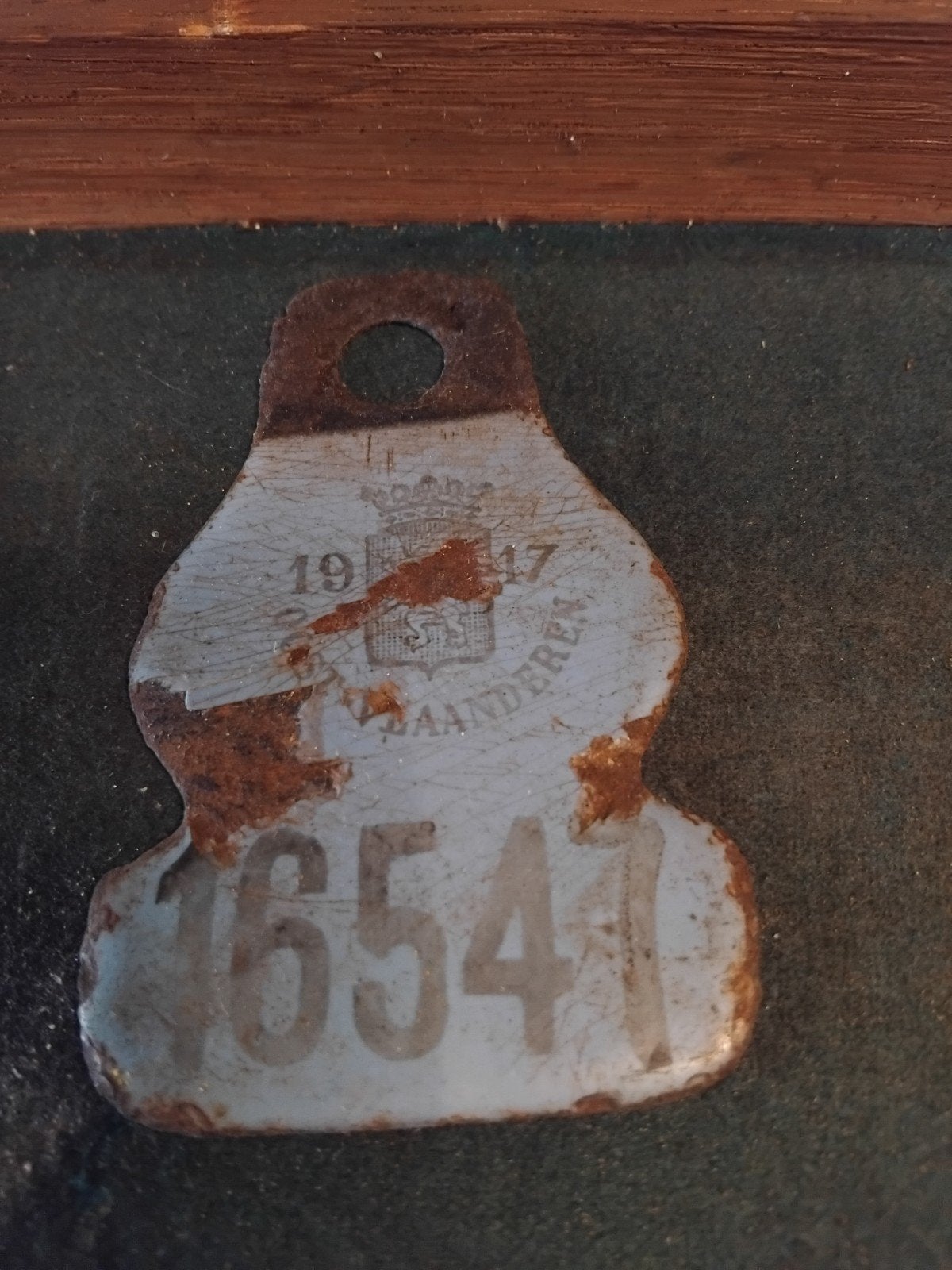 plaque de vélo en émail 1917, Enlèvement ou Envoi, Émail