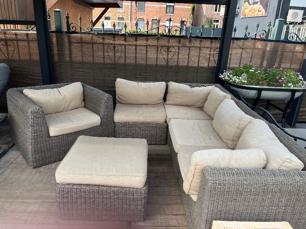 Loungeset Bristol, Chaise, 5 places, Osier, Enlèvement