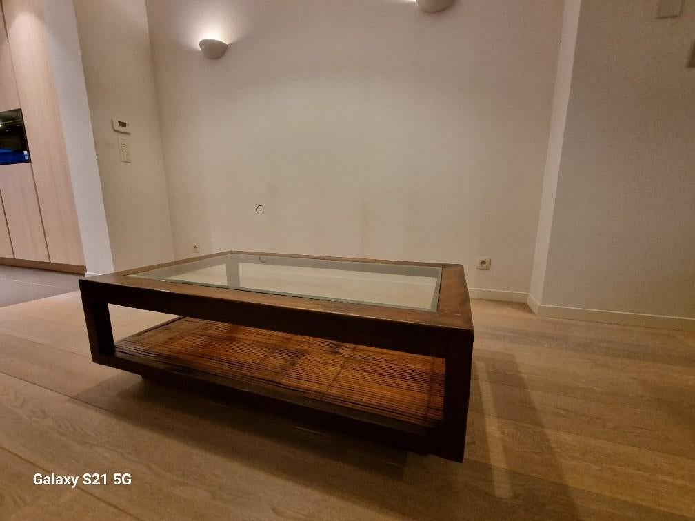 salontafel teakhout, Huis en Inrichting, Tafels | Salontafels, Ophalen, Gebruikt, 100 tot 150 cm, Teakhout