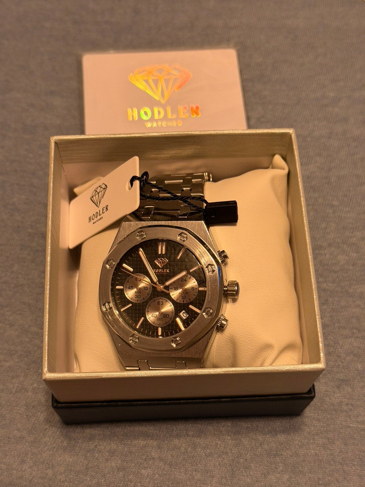 NIEUW! Hodler montreaux-Silver horloge!, Overige merken, Staal, Staal, Polshorloge