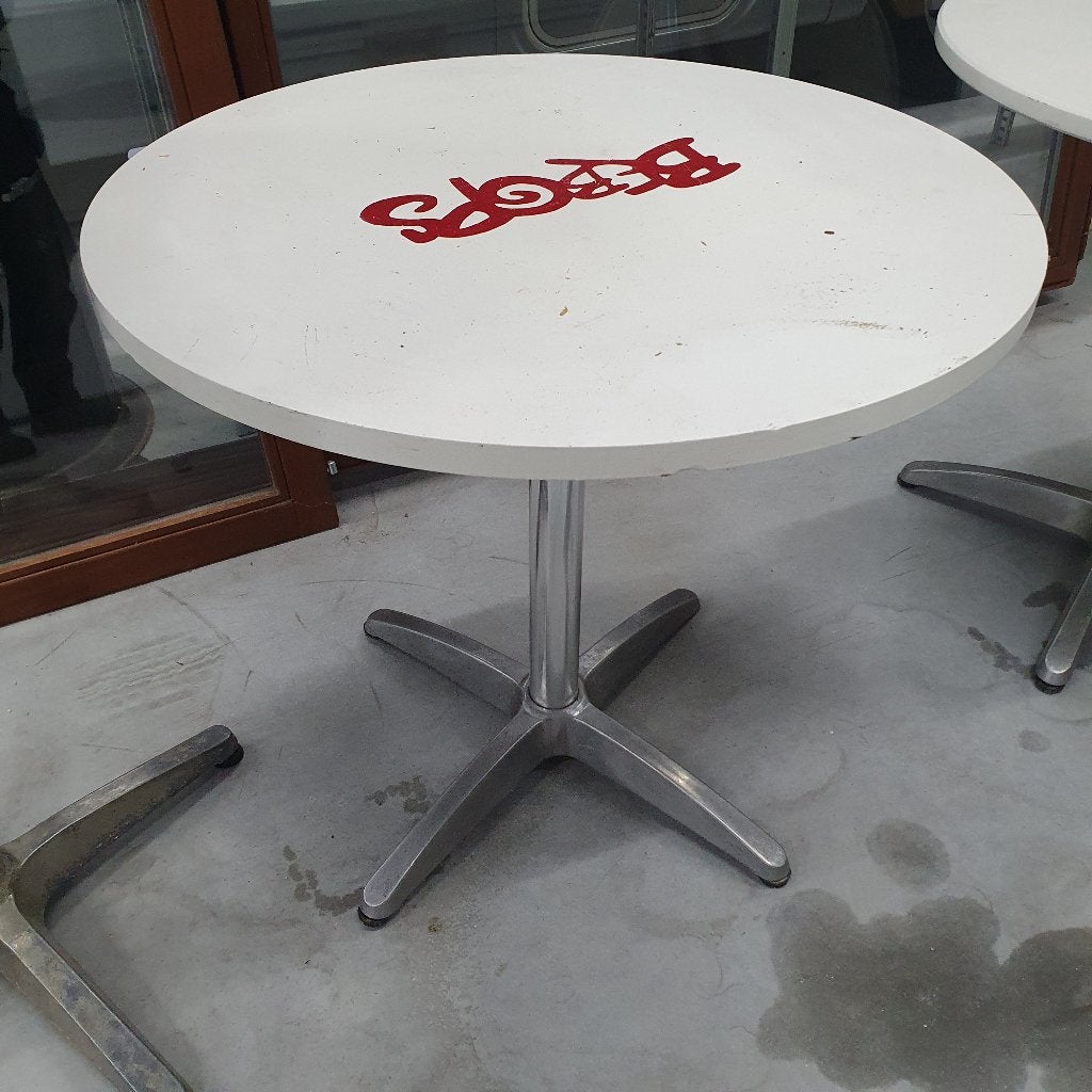 Lage ronde tafels met MDF blad, Huis en Inrichting, Tafels | Statafels, Ophalen, Gebruikt