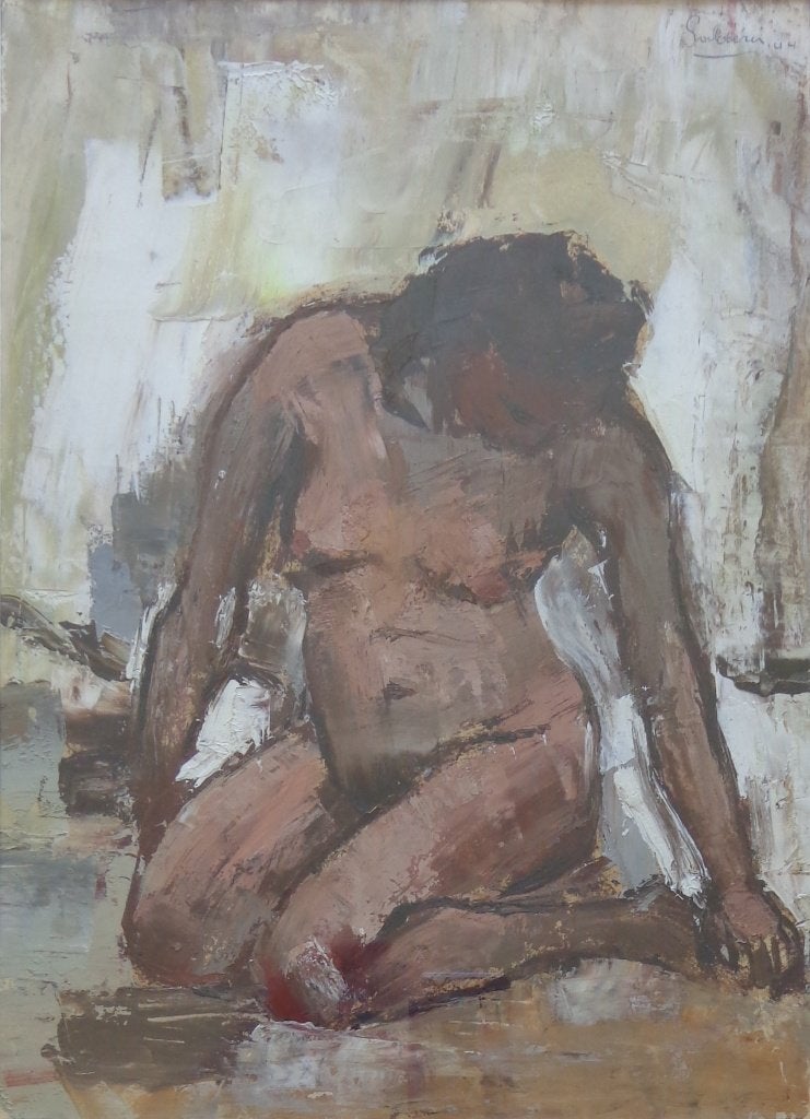 JACK GODDERIS / NAAKTE VROUW / OLIEVERF / 51x37cm / KADER, Antiek en Kunst, Kunst | Schilderijen | Modern, Ophalen of Verzenden