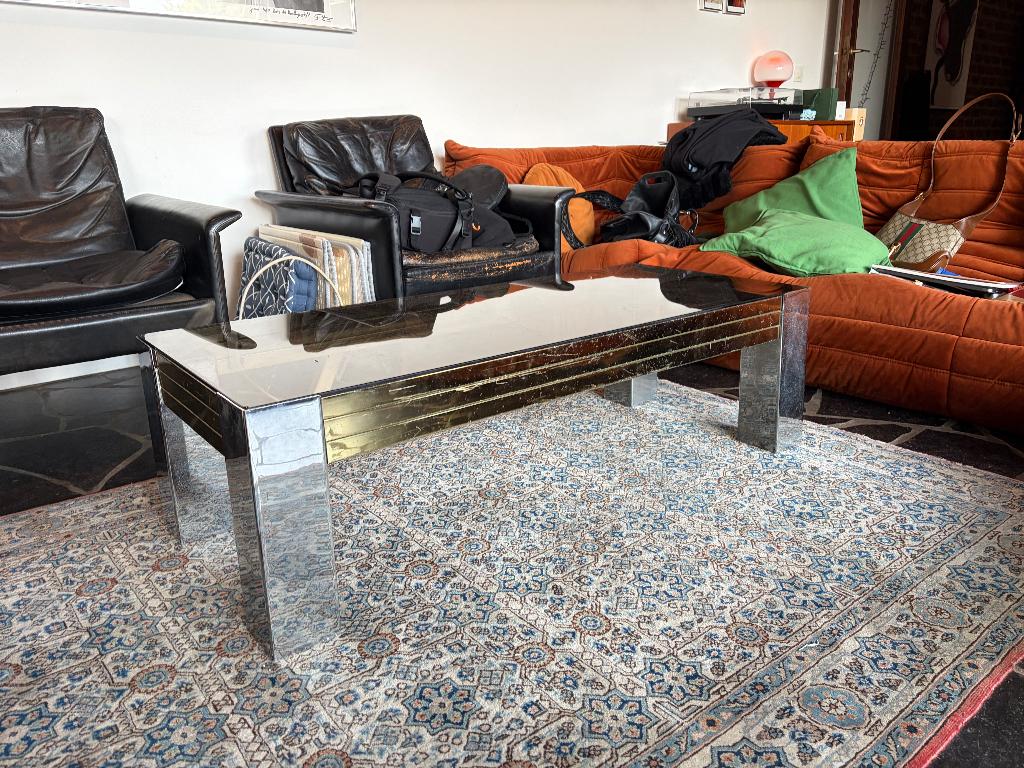 Table basse en verre fumé vintage, Maison & Meubles, Tables | Tables de salon, 100 à 150 cm, Moins de 50 cm, Verre, Enlèvement