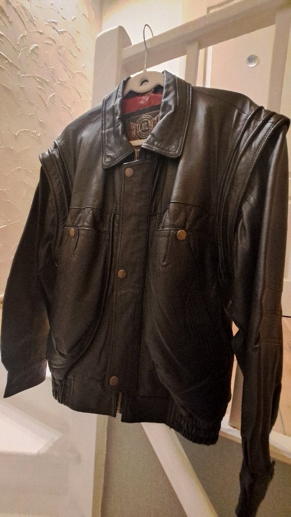 Lederen jas, Kleding | Heren, Ophalen, Wildlife, Zwart, Gedragen