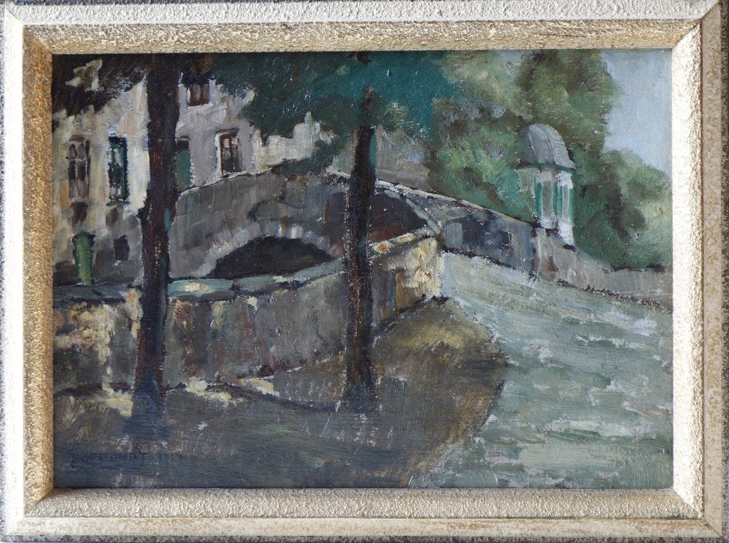 Nand Depondt: Brugje in Brugge (olieverf op doek), Enlèvement, Signé, Peinture à l'huile, Toile