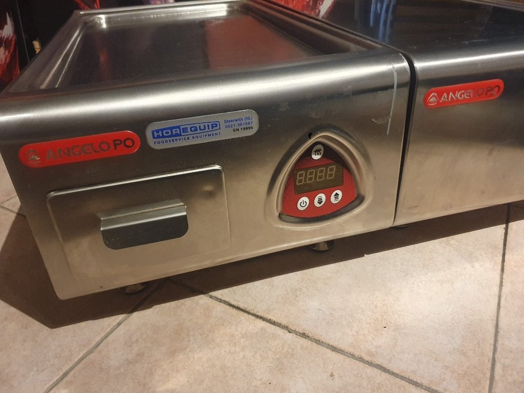 Plaque de cuisson Angelo Po + élément neutre, inox, Articles professionnels, Enlèvement ou Envoi, Utilisé, Cuisinière, Friteuse et Grils
