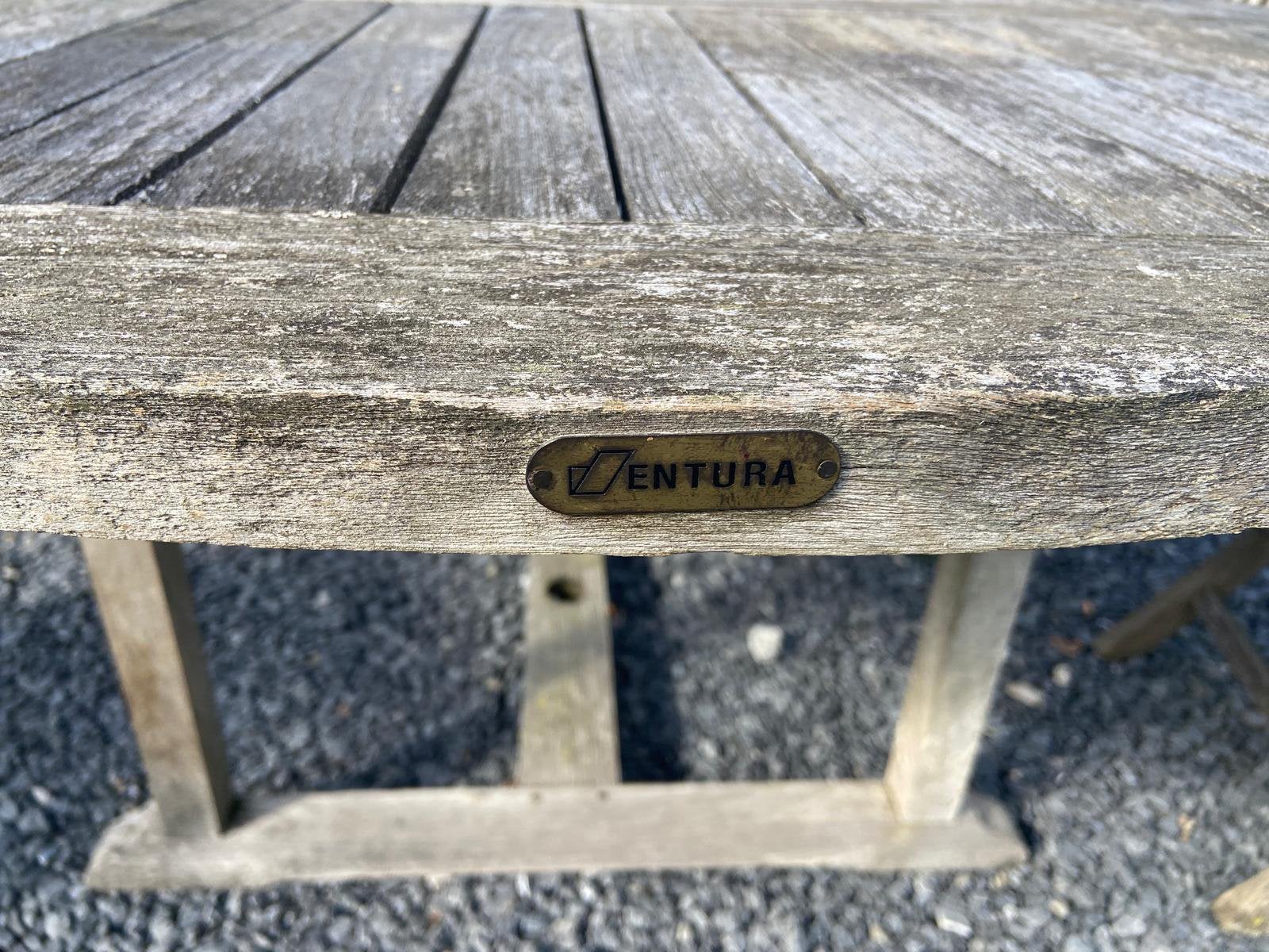 Set de jardin en teck massif Ventura — table + 4 chaises, Enlèvement, Comme neuf, Bois