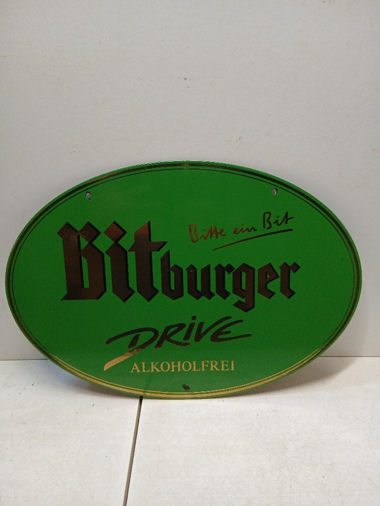 Plaque émaillée  bière Allemande., Collections, Enlèvement ou Envoi, Comme neuf, Panneau publicitaire