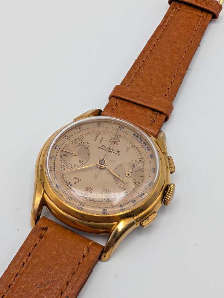 Vintage Dulux mechanische Chronograaf Horloge, Vêtements | Hommes, Vêtements Homme Autre, Enlèvement ou Envoi, Comme neuf
