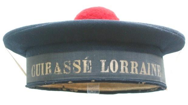Bachi de marine Française WW1 bonnet du Cuirassé Lorraine, Envoi, Marine, Casque ou Béret