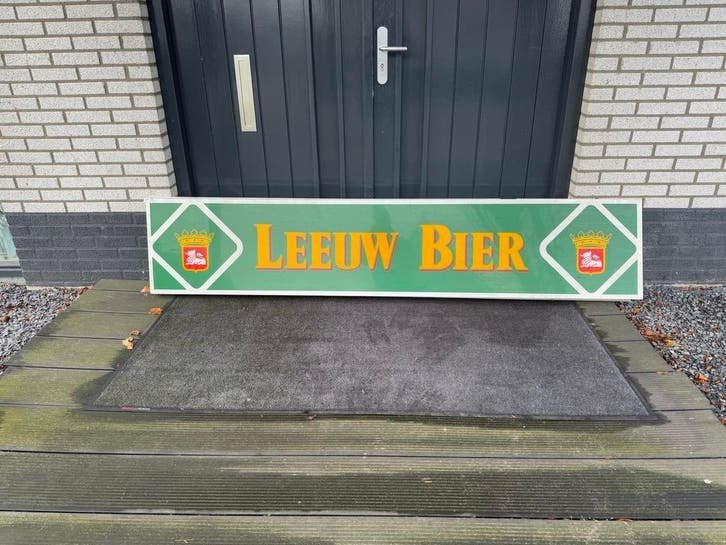 Vintage Leeuw Bier Reclamebord - Groot Formaat, Verzamelen