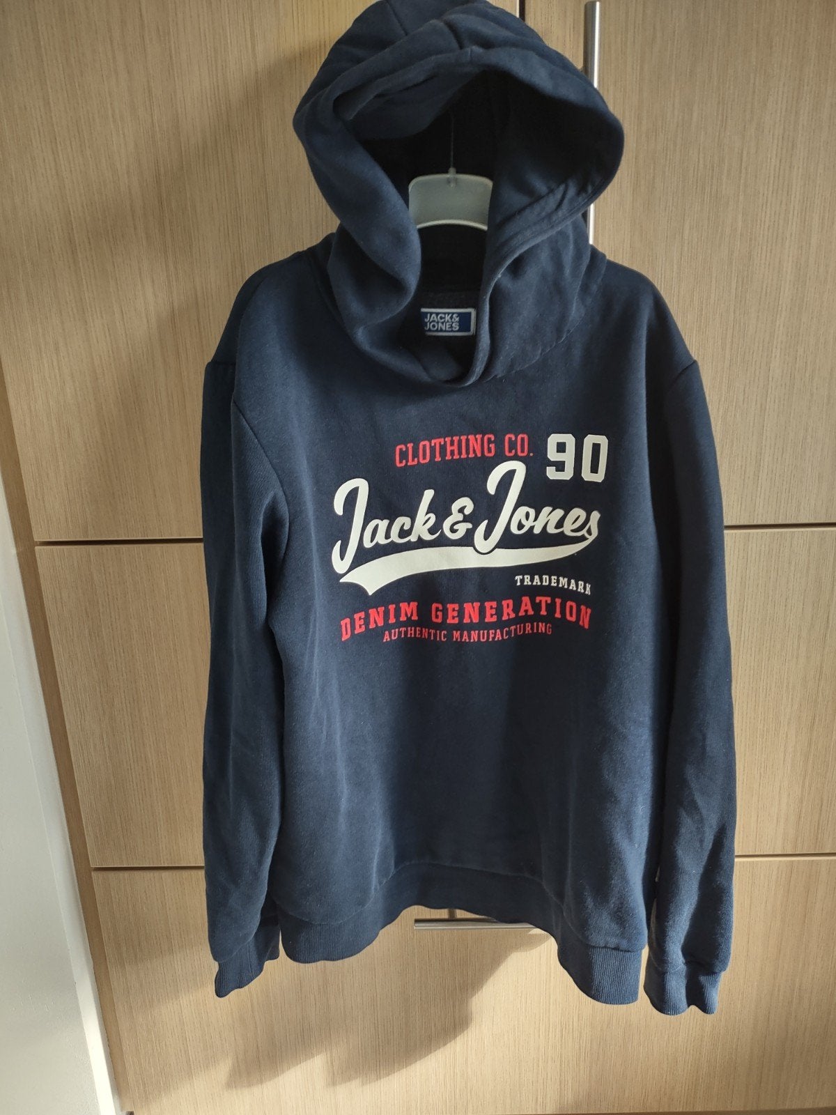 Donkerblauwe sweater met kap - Jack&Jones - maat 164, Enfants & Bébés, Vêtements enfant | Taille 164, Garçon ou Fille, Pull ou Veste